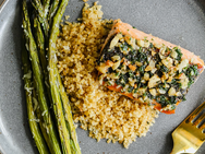 Roasted Salmon with Quinoa and Asparagus