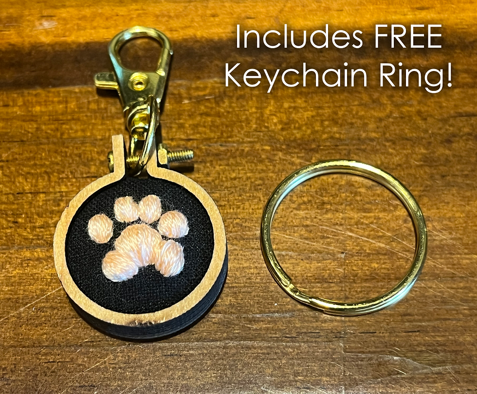 Thumbnail: Paw Print Embroidery - Keychain