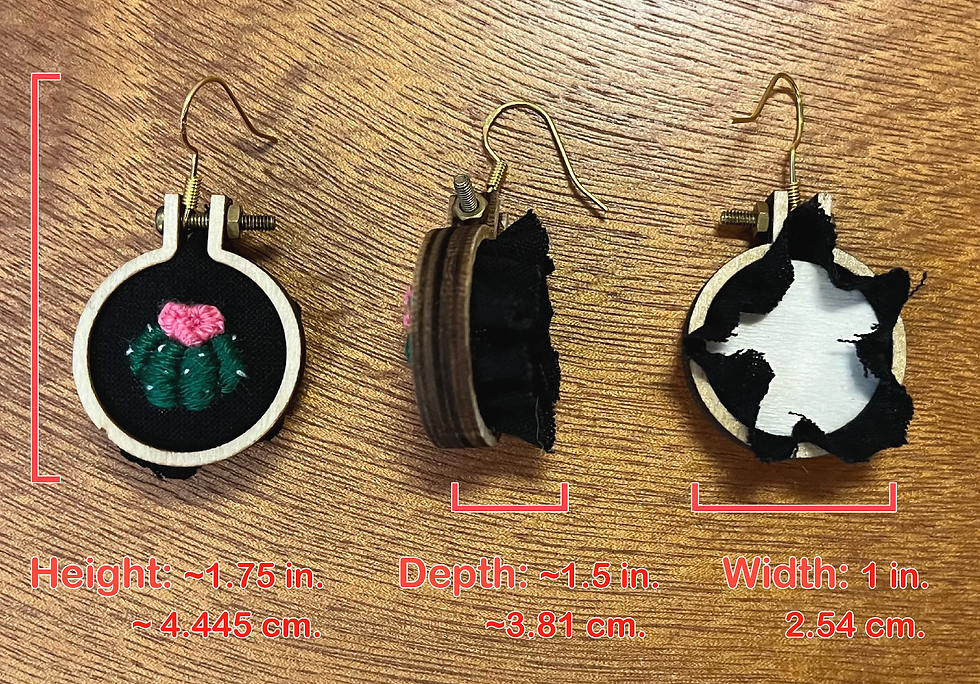 Thumbnail: Succulent/Cactus Embroidery Earring