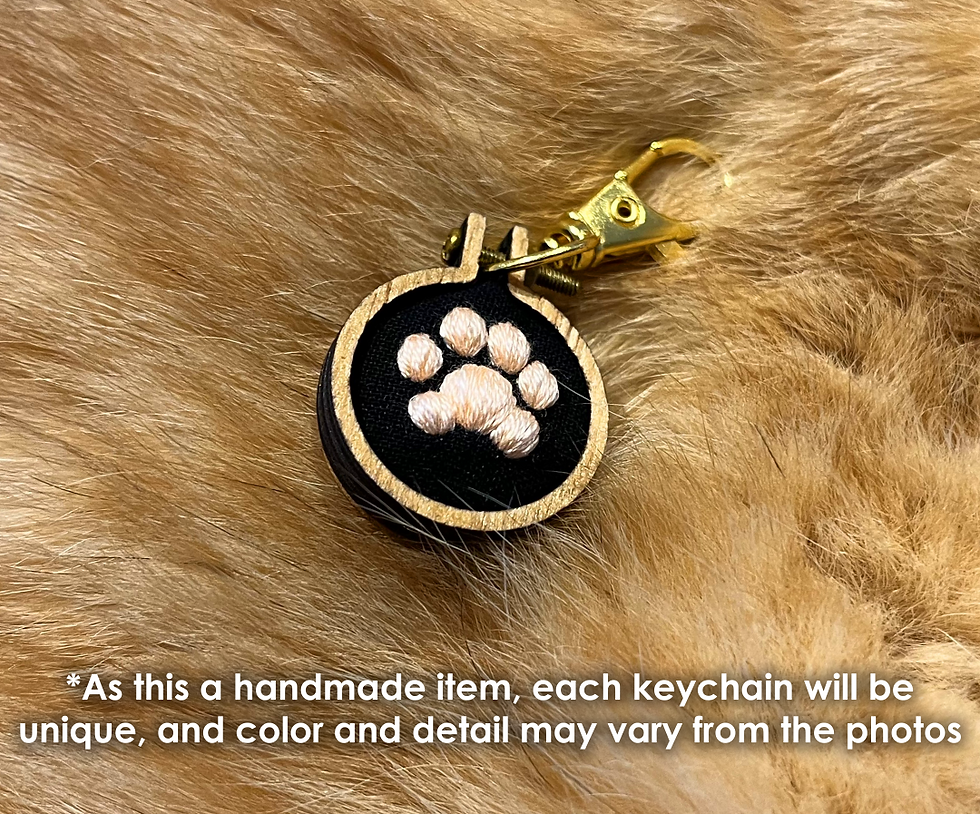 Thumbnail: Paw Print Embroidery - Keychain