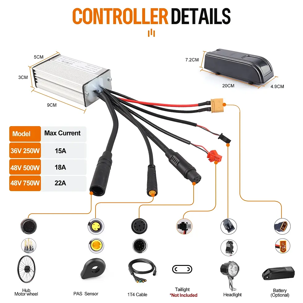Kit conversión de bicicleta eléctrica motor trasero 500W 48V 26 pulgadas Bafang