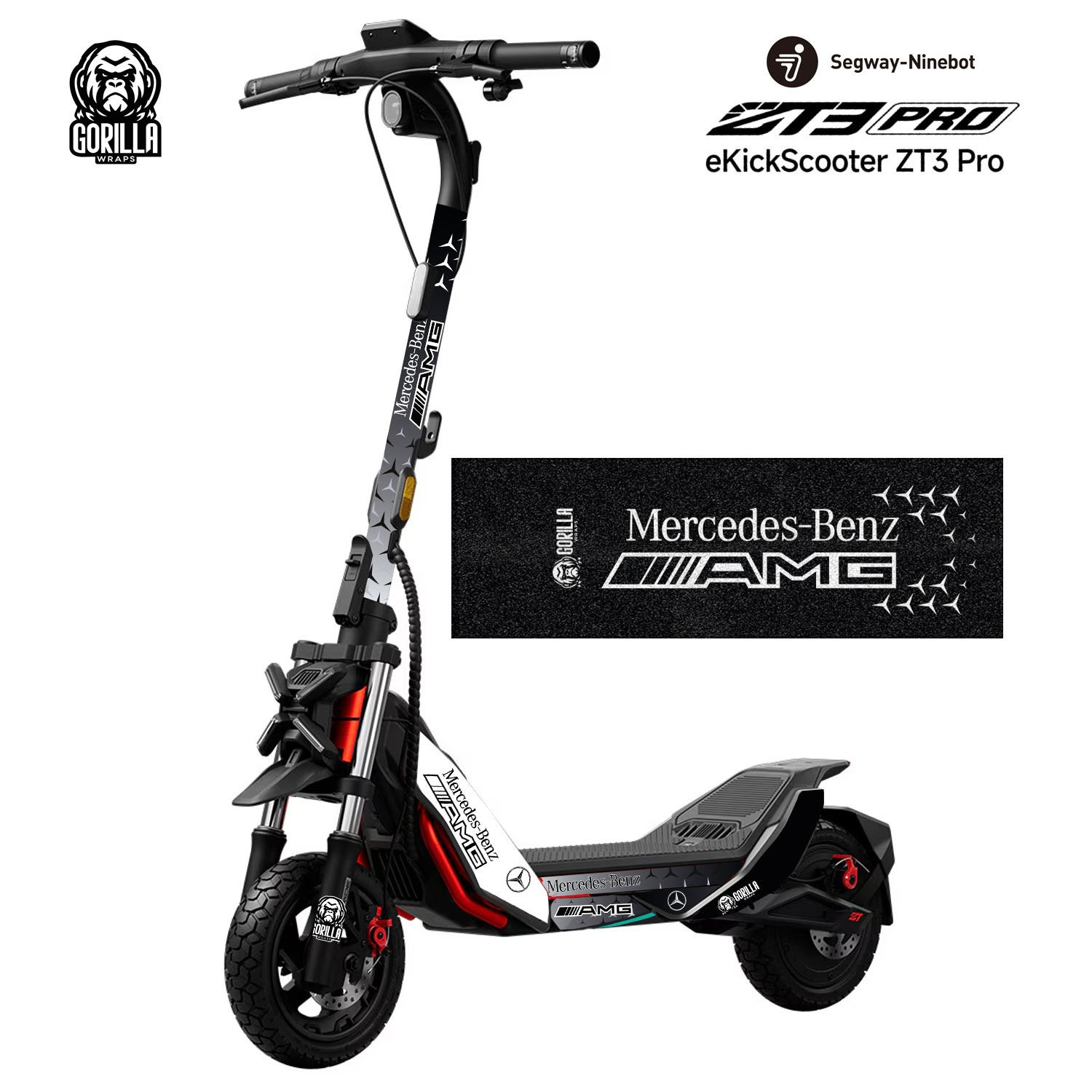 Vinilo Mercedes Benz AMG con base antideslizante para Ninebot Segway ZT3 Pro
