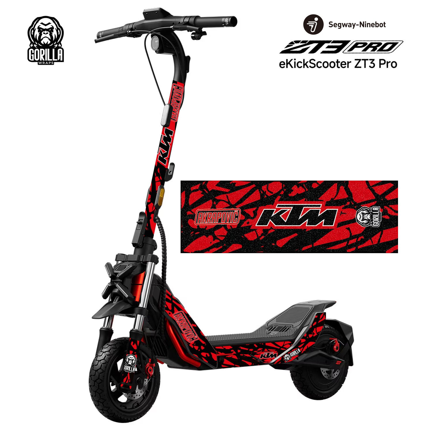 Vinilo KTM Red con base antideslizante para Segway ZT3 Pro