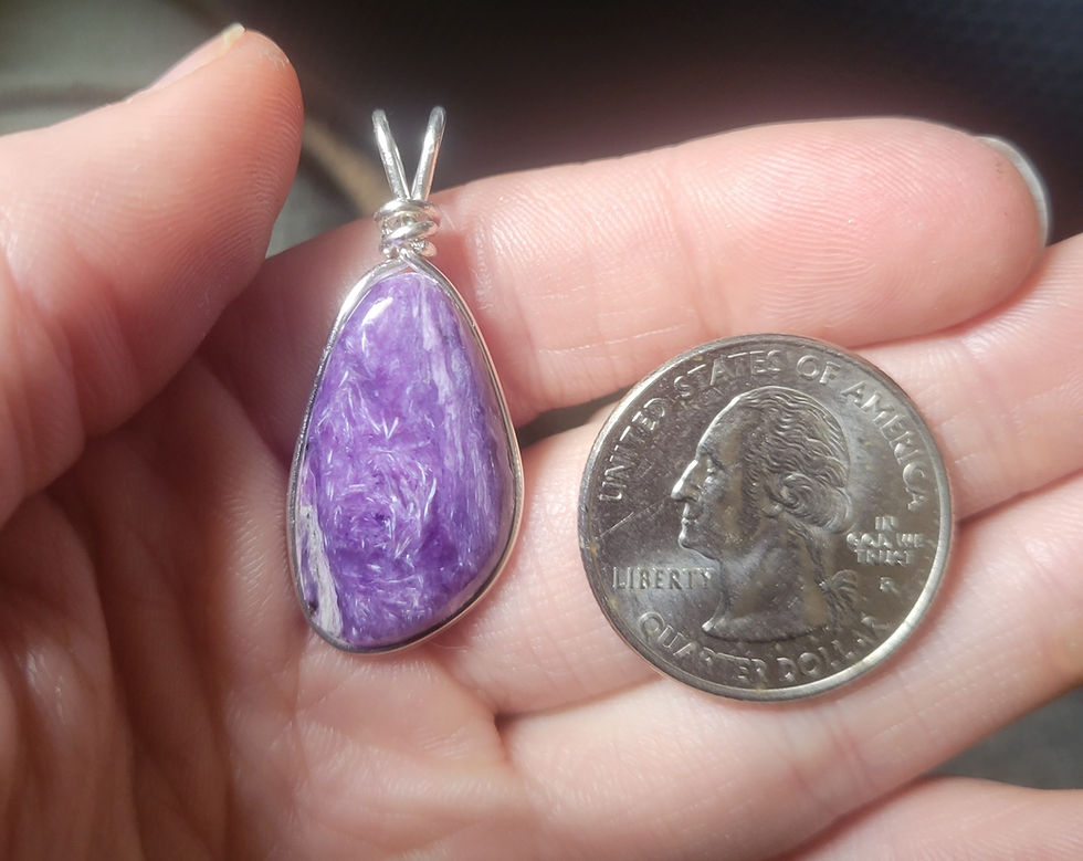 Thumbnail: Sterling Wrapped Charoite Comfort Necklace (16 inch length)