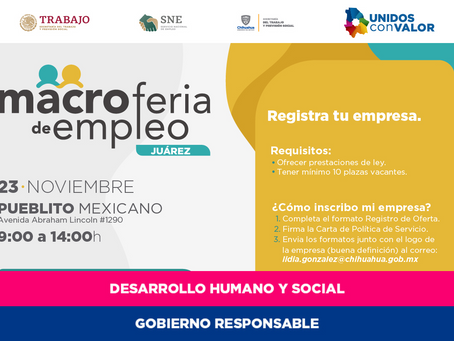 Convocan a empresas a participar en la Macro Feria de Empleo 2019