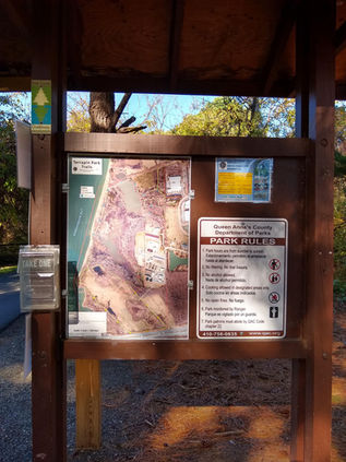 an information kiosk with a map of terrapin nature park