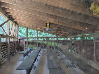 Inside view of a picnic pavilion