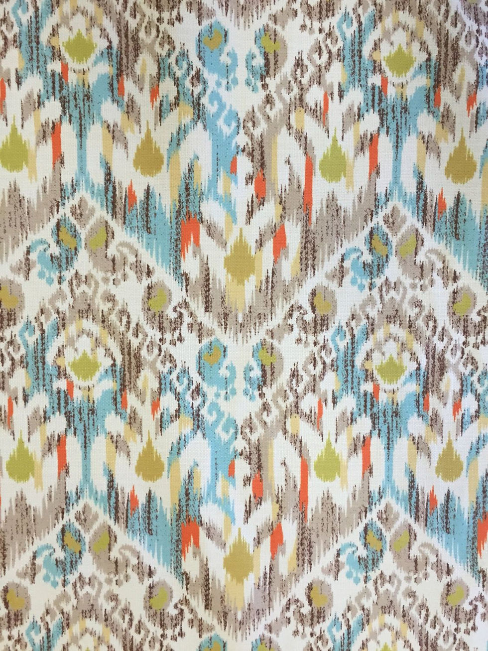Modern - Aqua - Coral - Lime - Ikat - Chevron