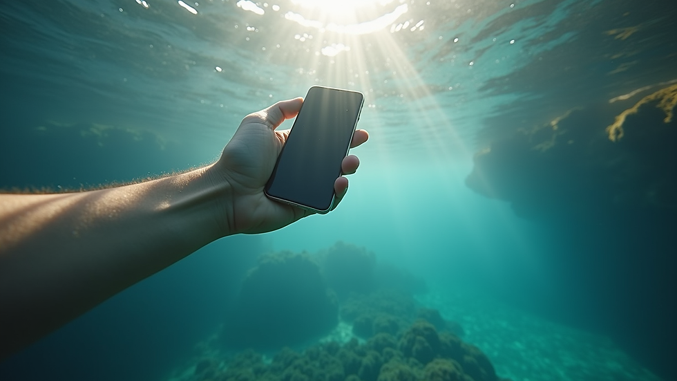 Vue en plongée d’une main tenant un smartphone avec une interface de tchat