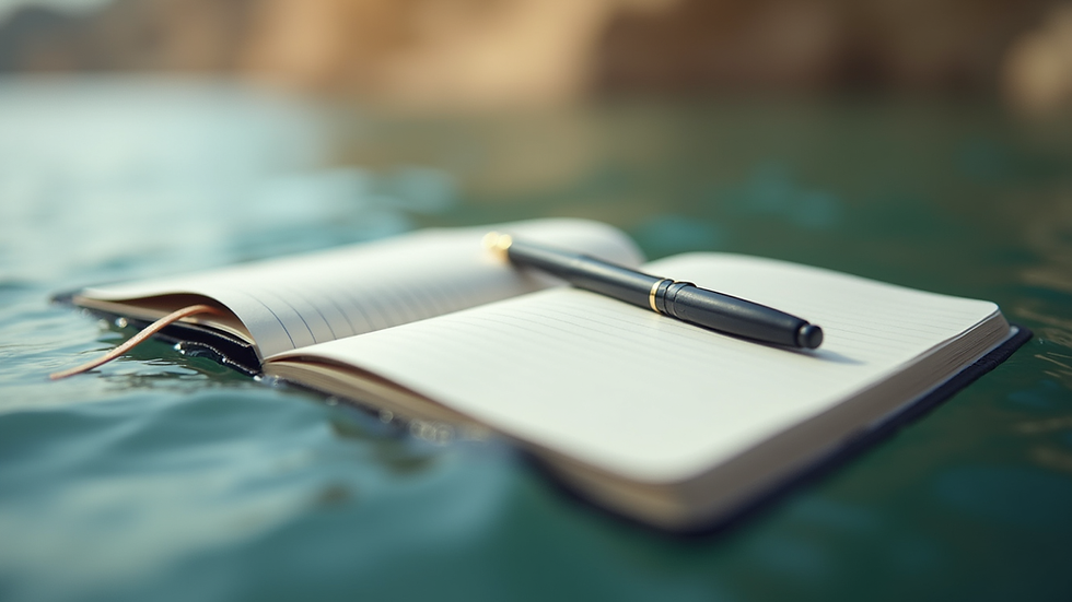 Vue en plongée d’un carnet de notes avec un stylo, symbolisant la réflexion et la planification
