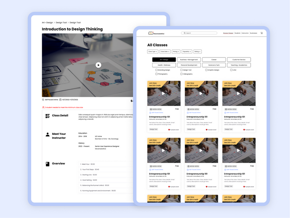 Mavensdotlive: Education Platform UX Design