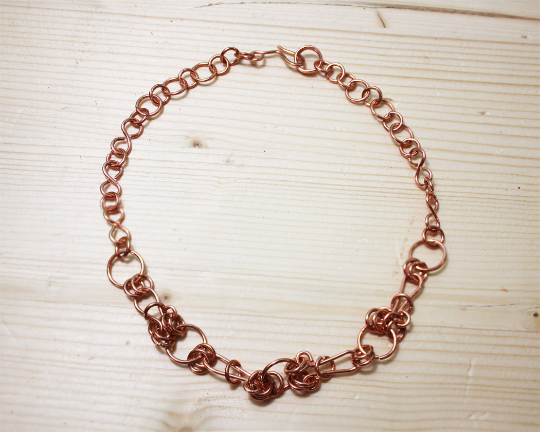 Copper Link Wire Wrap Necklace