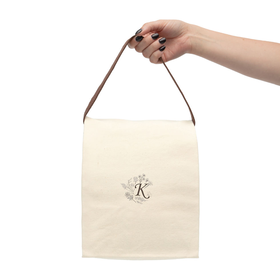 Thumbnail: Personalized Initial Canvas Lunch Bag With Strap 