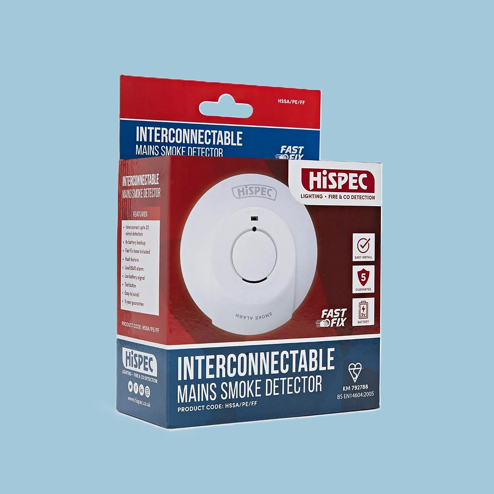 Thumbnail: Hispec -Mains Smoke Alarm (9v Back-Up Battery)