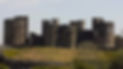 Caerphilly Castle showing the western entrance and the hornworks