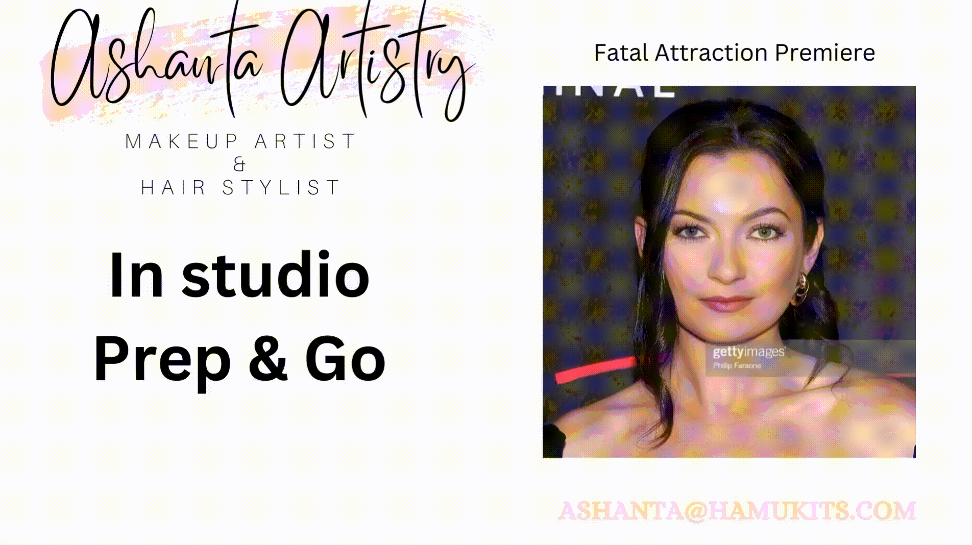 All hair and makeup shown are applications done at my studio. Some photos are taken in my studio and others at events and shoots after.