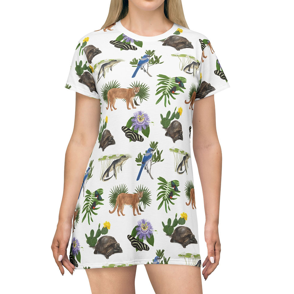 Thumbnail: White Wild Florida T-shirt Dress