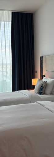 Hotel room with queen beds