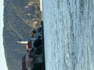 Scenic view with church in the background