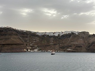 Santorini view from the cruise ship