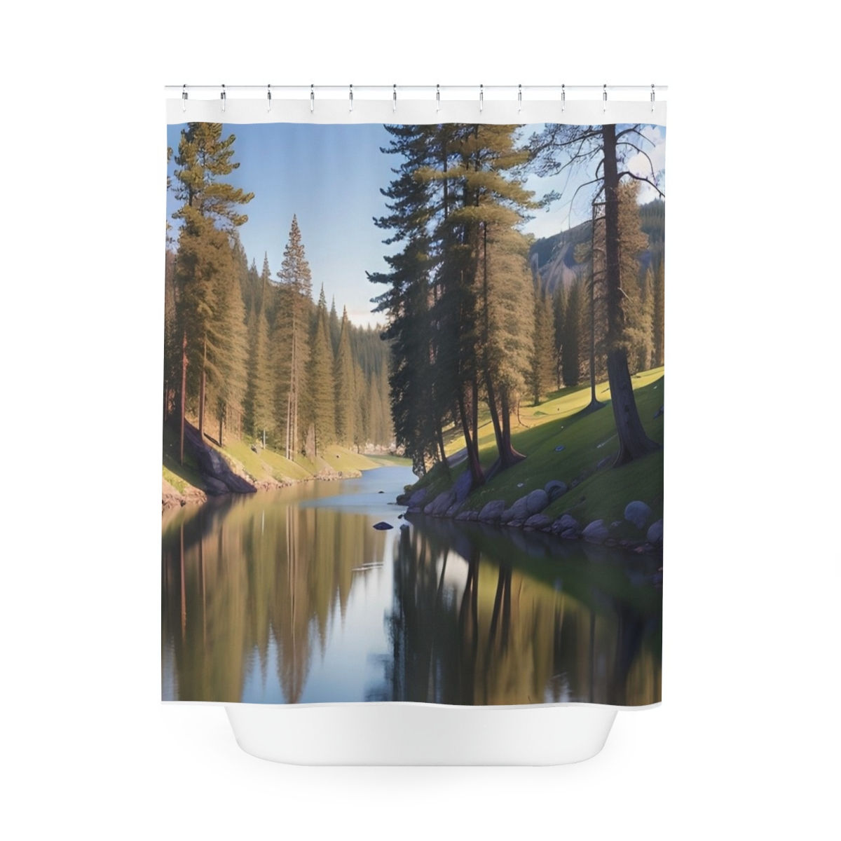 By The River Polyester Shower Curtain