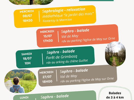 Programme de cet été 2026 : Balades sophro et sophro-relaxation