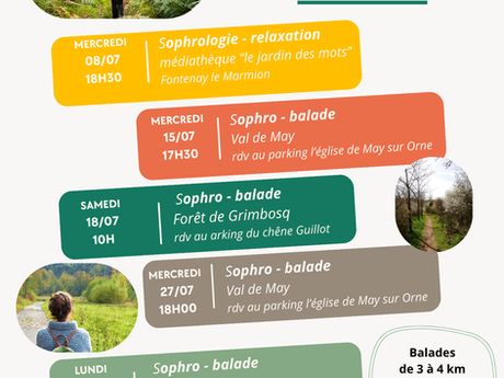 Programme de cet été 2026 : Balades sophro et sophro-relaxation