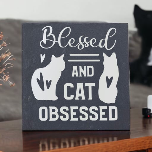Thumbnail: Cat Quote Slate Coaster