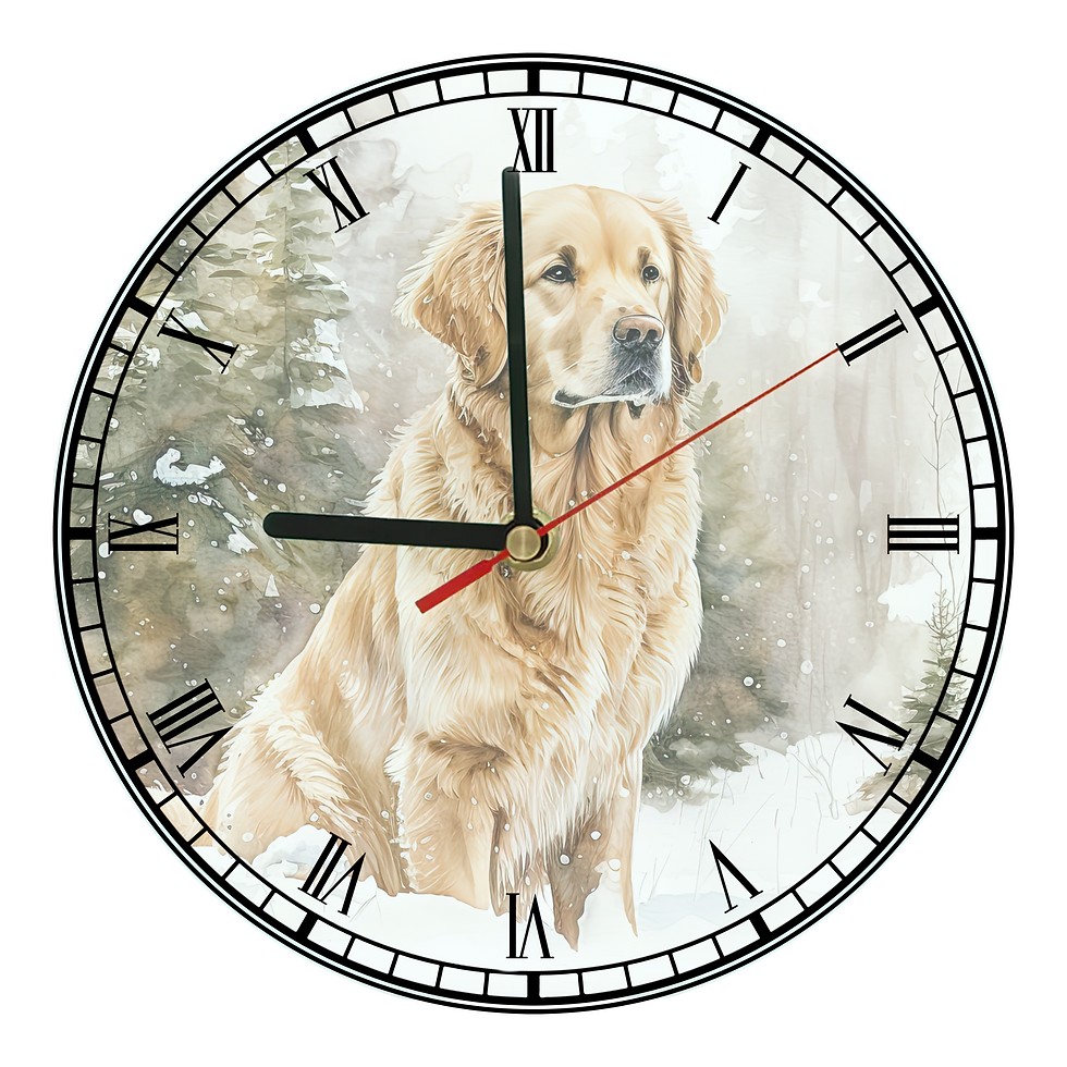 20cm Golden Retriever Clock - Style 1