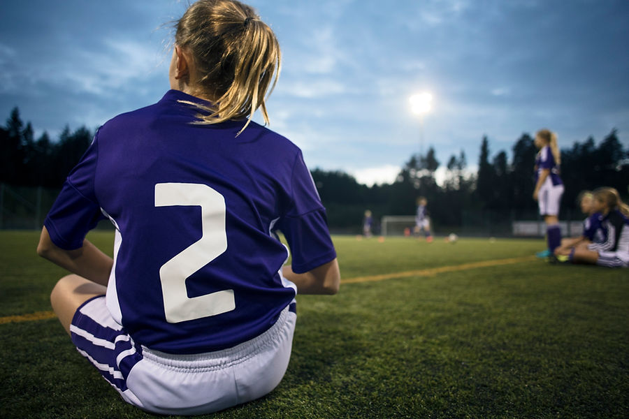 Rearview of a Girl Soccer Player