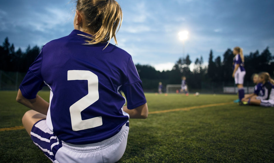 Rearview of a Girl Soccer Player