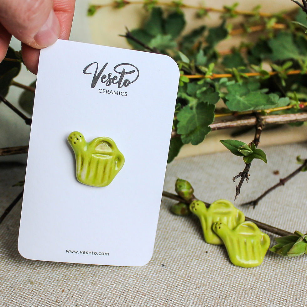 Thumbnail: Ceramic Pin Brooch - Jessy’s Garden Watering Can