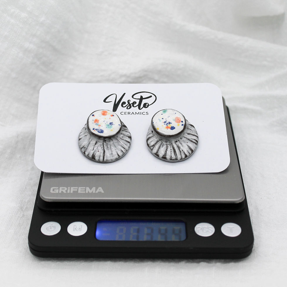 Thumbnail: Air Spots Ivory Ceramic Earrings