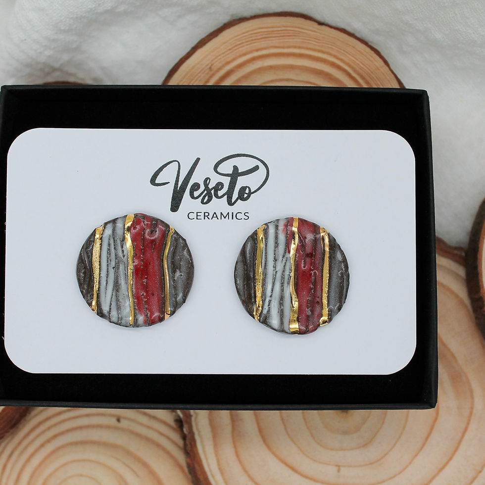 Thumbnail: Veseto Ceramics | Ice Rose Crystals Ceramic Earrings