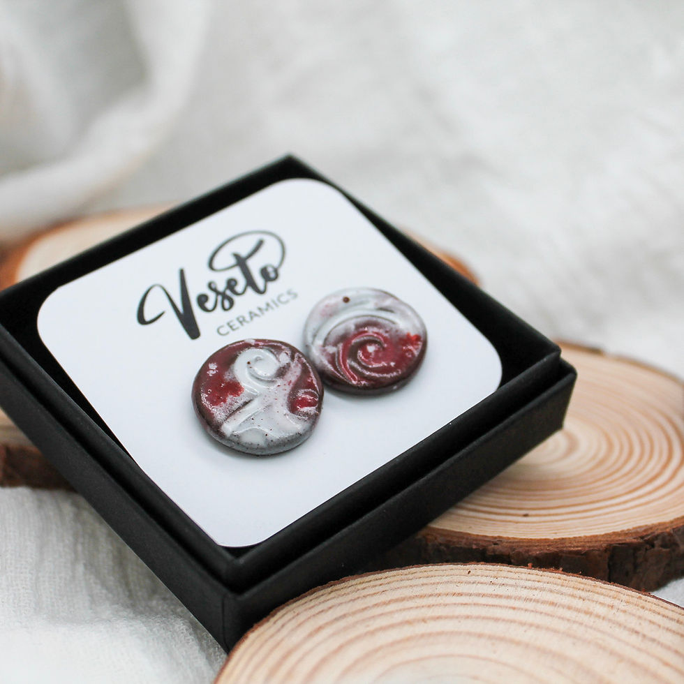 Miniaturbild: Frosty Berry Kleine Keramik Ohrringe