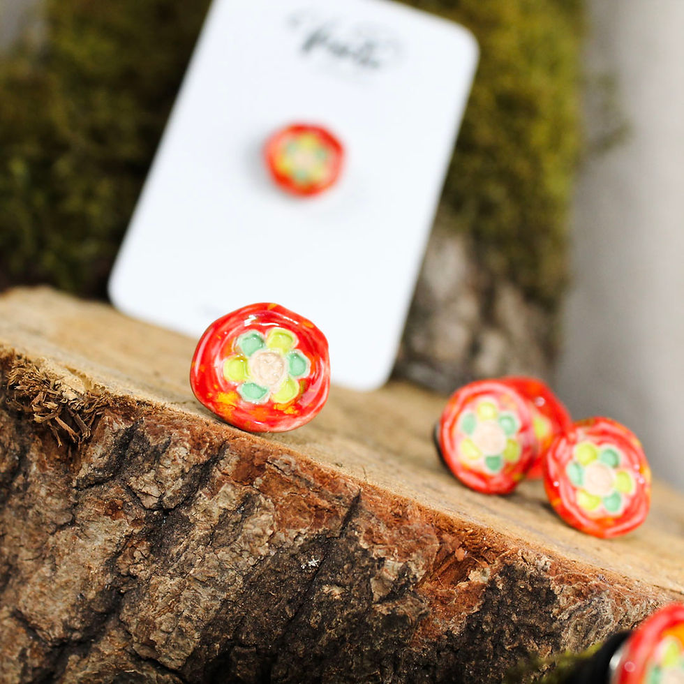 Miniaturbild: Blossom Rote Mini-Brosche