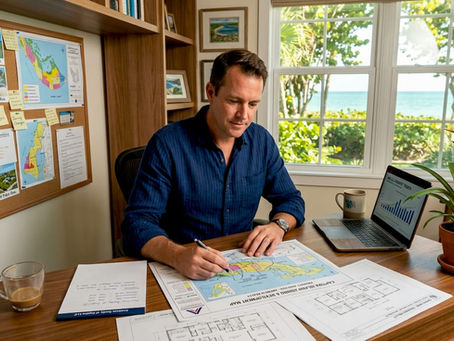 Analyst reviewing Captiva Island property data