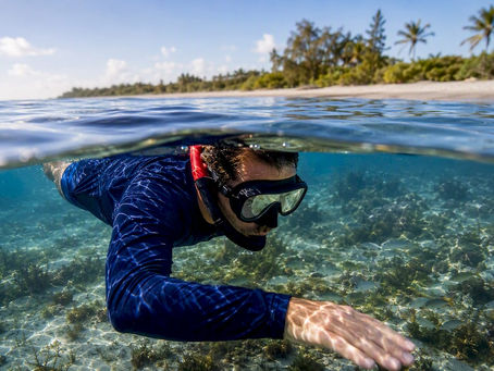 Snorkeler exploring clear Captiva Island waters