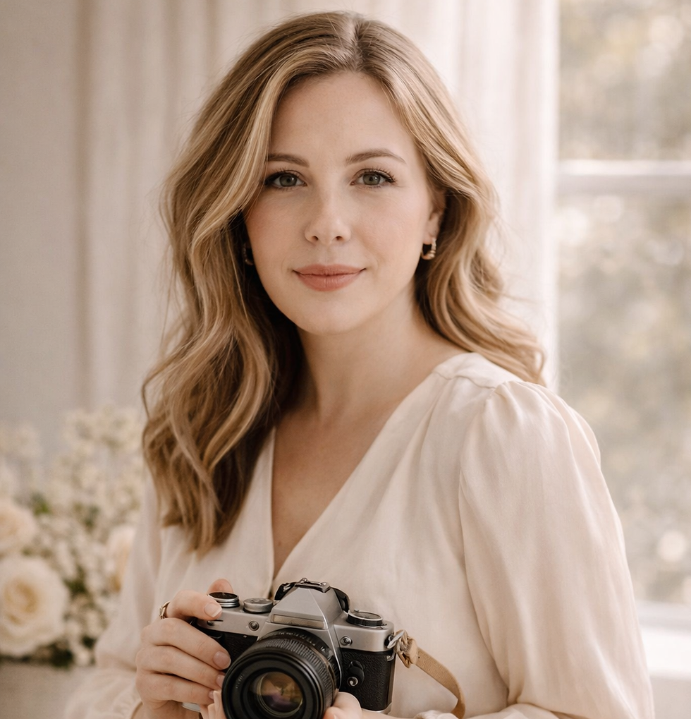 Elegant portrait with vintage camera