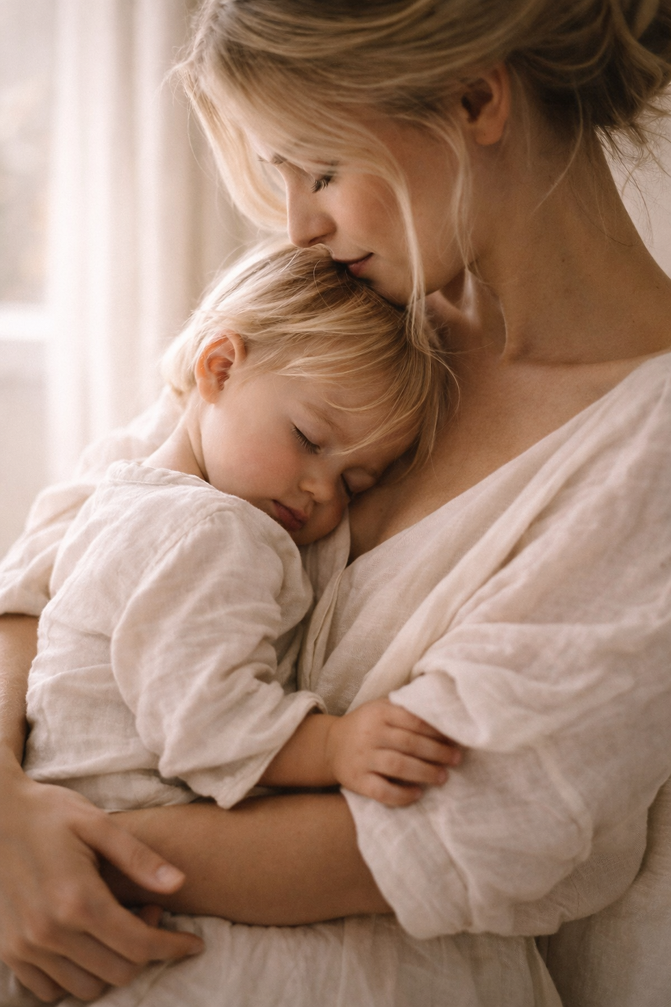 Tender embrace in soft light