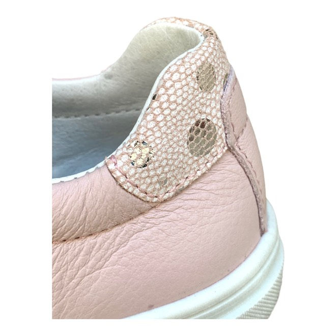 Miniatura: Bopy scarpe bambina sportive pelle rosa cipria chiusura 2 strap punta rinforzata