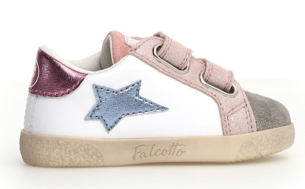 Miniatura: Falcotto Alnoite scarpe bambina pelle doppio velcro Kinderschuhe sneakers