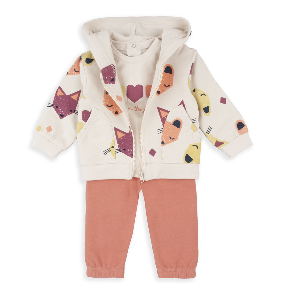 BabyBol completo tuta 3 pz bambina felpa pantaloni Tshirt cotone