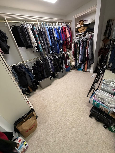 Clean closet, after picture.