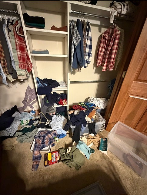 Dirty closet, before picture.