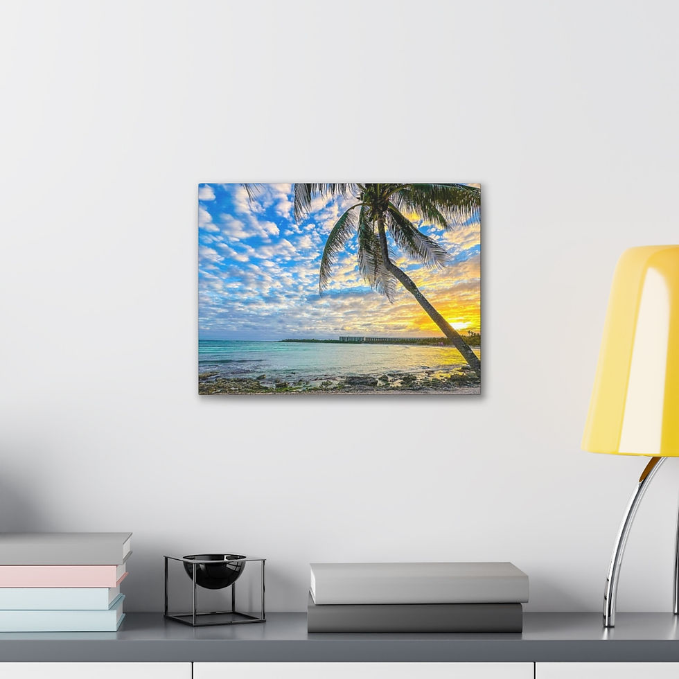 Thumbnail: Mexico Beach Sunset Palm Tree Landscape Beautiful Beach Canvas Gallery Wraps