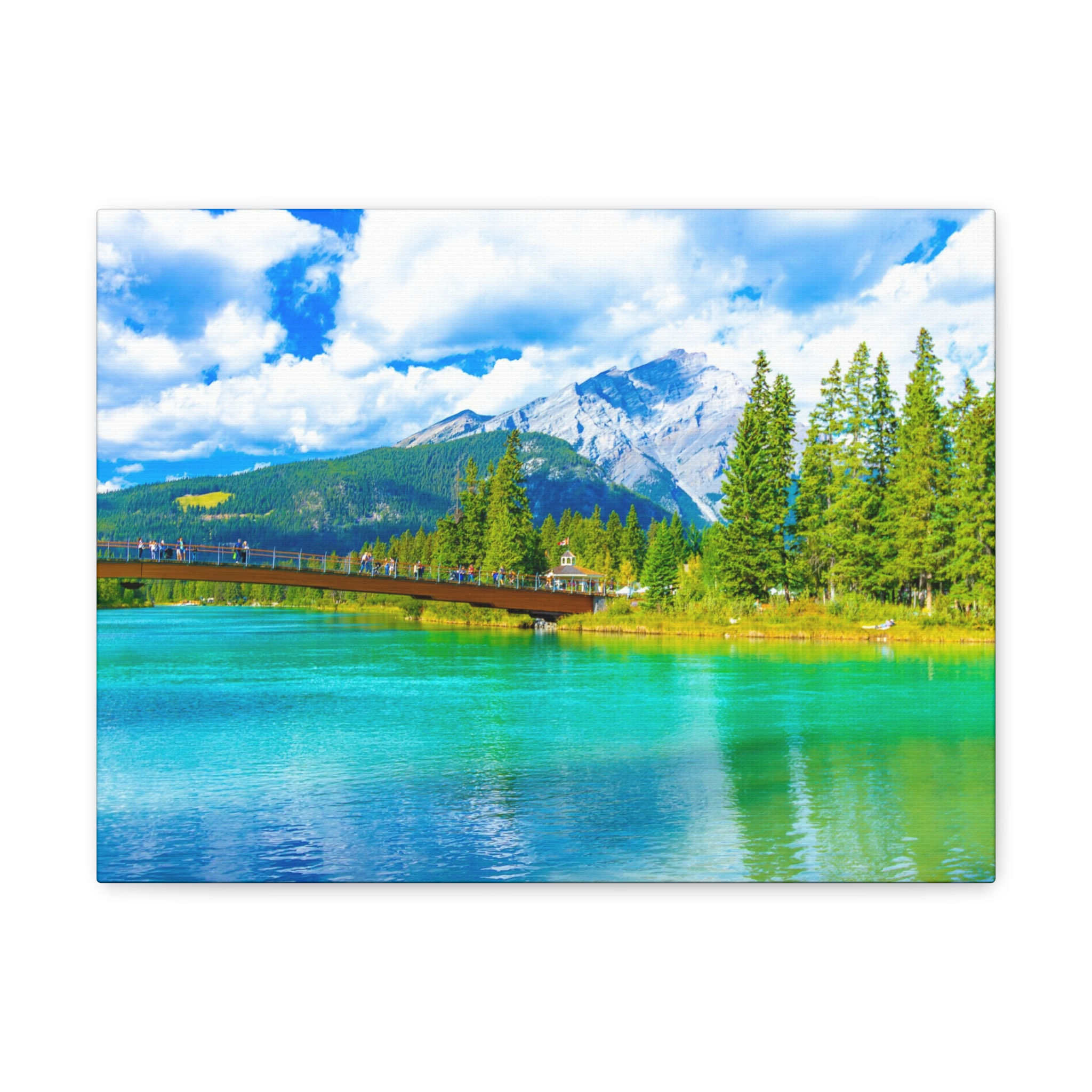 Banff Bow River Beautiful Colorful Landscape Photograph Canvas Gallery Wraps