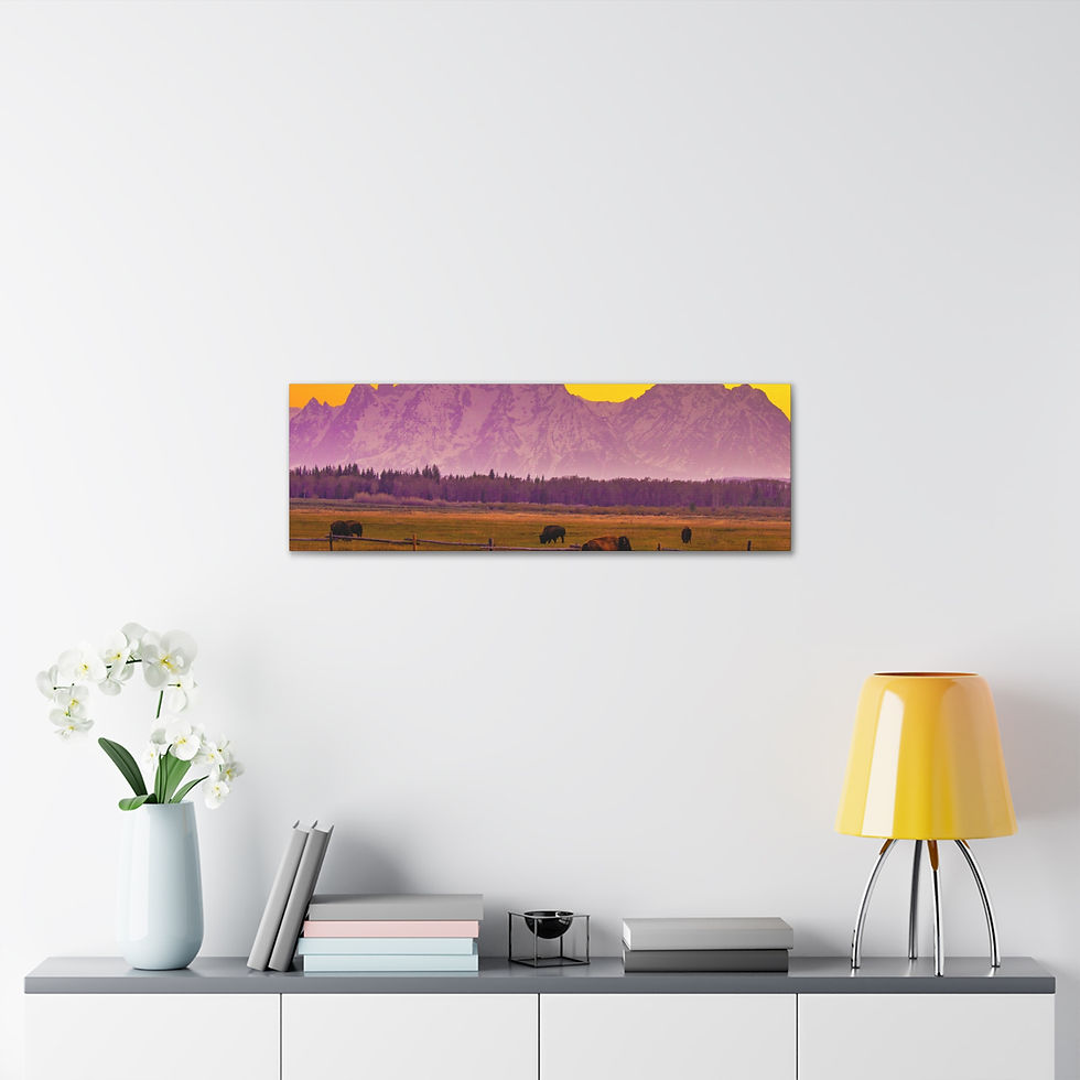 Thumbnail: Grand Teton Bison Sunset Beautiful Landscape Photograph Canvas Gallery Wraps