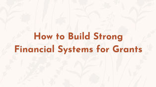 How to Build Strong Financial Systems for Grants