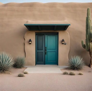 Southwest home with teal door